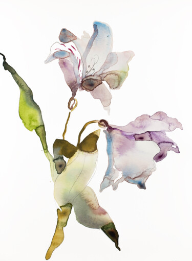 Lily No. 10 绘画 标题为“Lily No. 10” 由Elizabeth Becker, 原创艺术品, 水彩