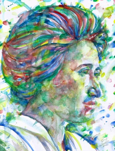 绘画 标题为“ROSA LUXEMBURG” 由Lautir, 原创艺术品, 水彩