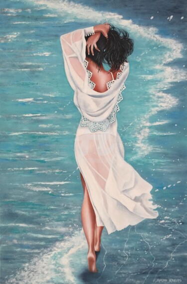Peinture intitulée "Rivage" par Shena Ajuelos, Œuvre d'art originale, Huile