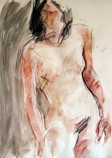Peinture intitulée "Etude 25" par Karine Lemoine, Œuvre d'art originale, Huile
