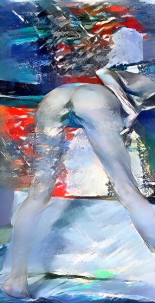 数字艺术 标题为“Nude red and grey” 由Isra, 原创艺术品, 操纵摄影