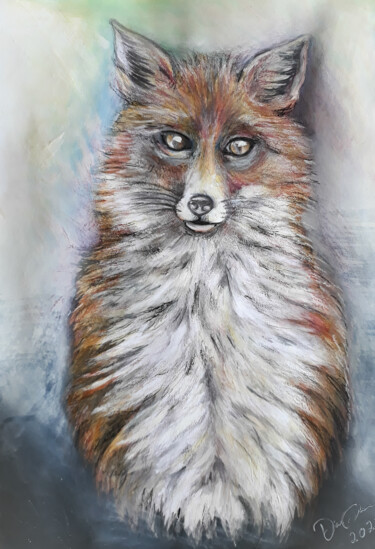 绘画 标题为“The sacred fox” 由Diana Editoiu, 原创艺术品, 水彩