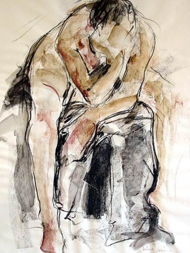 Peinture intitulée "Etude" par Karine Lemoine, Œuvre d'art originale, Huile