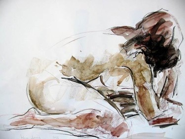 Peinture intitulée "Etude 1" par Karine Lemoine, Œuvre d'art originale, Huile