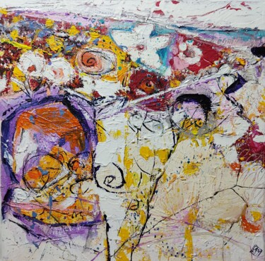 Jardins Suspendus 18 Peinture intitulée "Jardins Suspendus 18" par Élisabeth Augendre Moreau, Œuvre d'art originale, Acrylique Monté sur Châssis…
