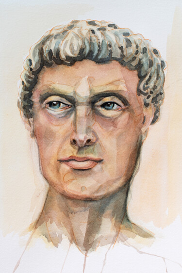 绘画 标题为“Glyptothek” 由Johann Krammer, 原创艺术品, 水彩