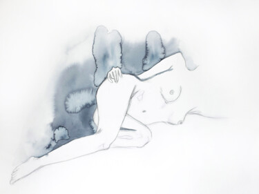 Nude No. 1 绘画 标题为“Nude No. 1” 由Elizabeth Becker, 原创艺术品, 水彩