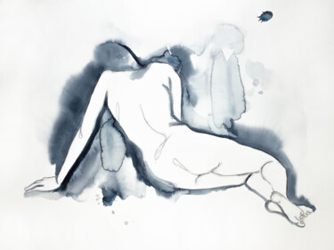 Nude No. 5 Ζωγραφική με τίτλο "Nude No. 5" από Elizabeth Becker, Αυθεντικά έργα τέχνης, Ακουαρέλα