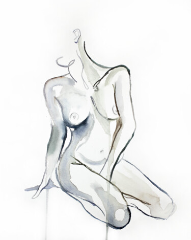 Nude No. 10 绘画 标题为“Nude No. 10” 由Elizabeth Becker, 原创艺术品, 水彩