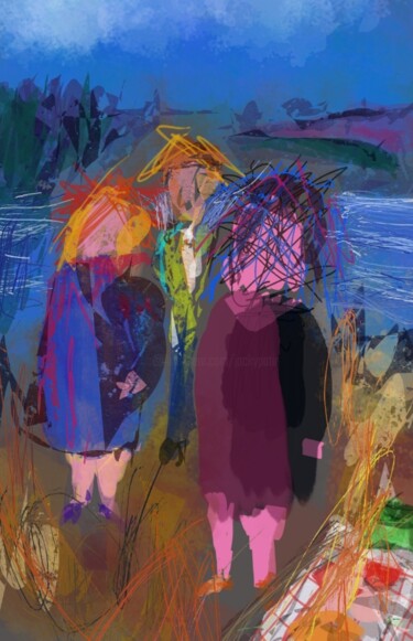 Arts numériques intitulée "Le pique-nique..." par Jacky Patin, Œuvre d'art originale, Peinture numérique