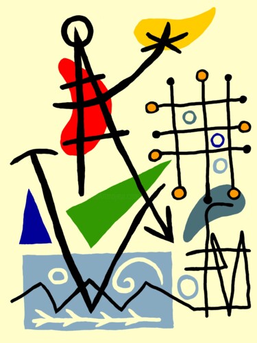 数字艺术 标题为“le pêcheur d'eau” 由Franck Vidal, 原创艺术品, 数字油画