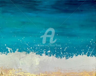 Paloma beach Painting titled "Paloma beach" by Brigitte Dravet, Original Artwork, Acrylic Mounted on Wood Stretcher frame