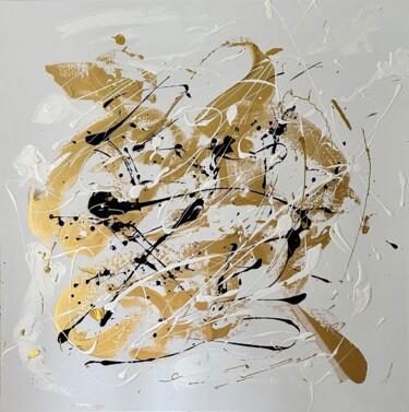 Abstract painting - Manipura ( human chakras collection) Peinture intitulée "Abstract painting -…" par Yuliya Nemchenko, Œuvre d'art originale, Acrylique Monté sur Châssis en bois