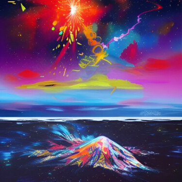 数字艺术 标题为“Fireworks” 由Isra, 原创艺术品, AI生成的图像