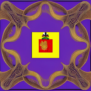 数字艺术 标题为“Shield On Violet Ba…” 由Isra, 原创艺术品, AI生成的图像