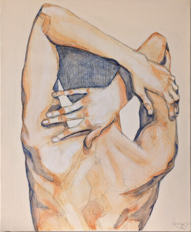 Peinture intitulée "Repli sur soi" par G. Carta, Œuvre d'art originale, Acrylique Monté sur Châssis en bois