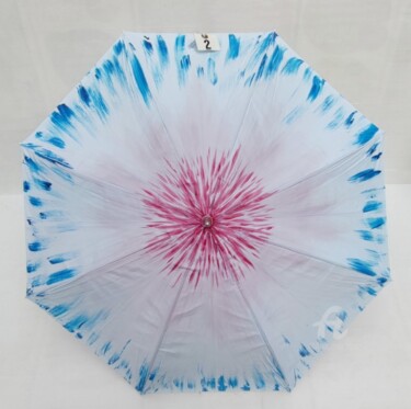 Painting titled "Parapluie bleu dégr…" by Roberto Urbano, Original Artwork, Acrylic
