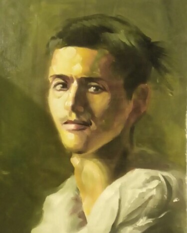 绘画 标题为“Portrait of man” 由Αθανασιος Ξαγαρας, 原创艺术品, 油
