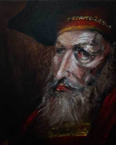 D'après Piotr Topolski, Vieil Homme Orné d'un Chapeau Ζωγραφική με τίτλο "D'après Piotr Topol…" από Amazeigh Bouzékri, Αυθεντικά έργα τέχνης, Λάδι Τοποθετήθηκε στο Ξύλινο φορείο…