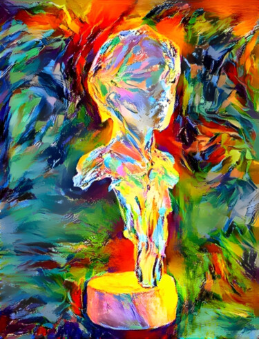 Digitale Kunst getiteld "MulticoloredBust" door Isra, Origineel Kunstwerk, Digitale fotografie