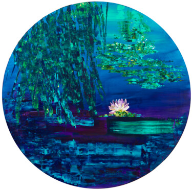 Nymphéas 83 Peinture intitulée "Nymphéas 83" par Joelle Kem Lika, Œuvre d'art originale, Acrylique Monté sur Châssis en bois
