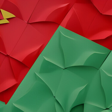 数字艺术 标题为“Red and Green Flag” 由Isra, 原创艺术品, AI生成的图像