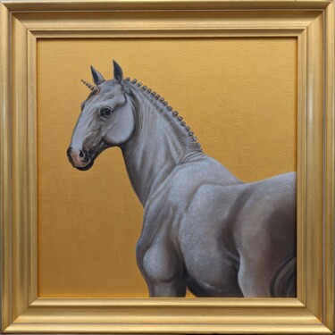 Painting titled "Golden moment" by Oxana Chursina, Original Artwork, Oil