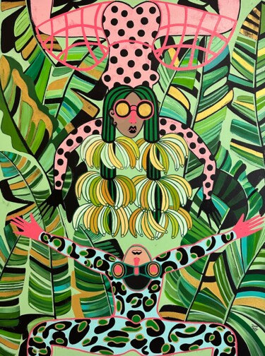 绘画 标题为“Banana lovers” 由Diana Rosa, 原创艺术品, 丙烯