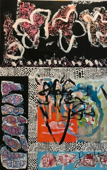 Painting titled "Mon vase à fleurs!" by Johanne Proulx, Original Artwork, Acrylic