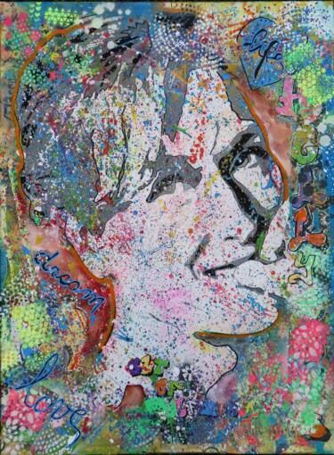 Peinture intitulée "Merryl Streep" par Annie Predal, Œuvre d'art originale, Collages