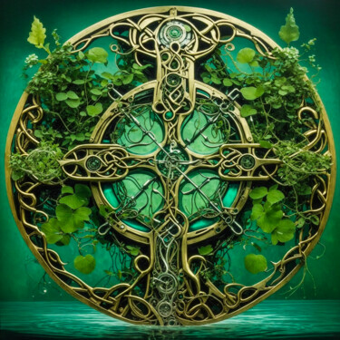 数字艺术 标题为“Celtic organism #2” 由Simon Dara, 原创艺术品, AI生成的图像