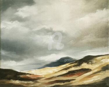Painting titled "Mons Deserto - Orig…" by Mullo, Original Artwork, Oil Mounted on Wood Stretcher frame