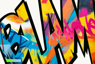 绘画 标题为“BLAM!” 由Mach-One, 原创艺术品, 喷漆