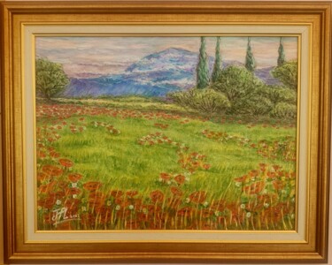 Peinture intitulée "Les coquelicots de…" par Jean-Pierre Loubinoux, Œuvre d'art originale, Acrylique Monté sur Châssis en bo…