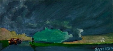 Peinture intitulée "Mauvais temps" par Slobodan Spasojevic (Spaki), Œuvre d'art originale, Pastel