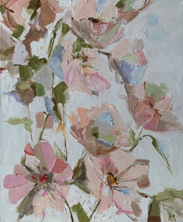 Tender flowers, landscape. Pittura intitolato "Tender flowers, lan…" da Vita Schagen, Opera d'arte originale, Olio Montato su Telaio per barella in leg…