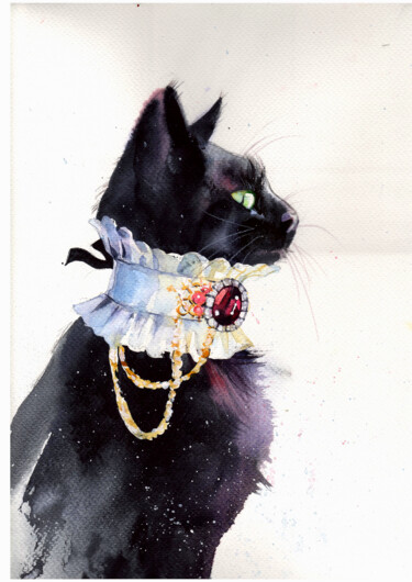 Royal Painting titled "Royal" by Leyla Zhunus, Original Artwork, Watercolor
