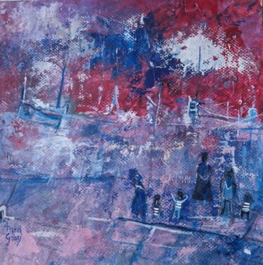 Attente dans la brume Schilderij getiteld "Attente dans la bru…" door Anna Grazi, Origineel Kunstwerk, Acryl