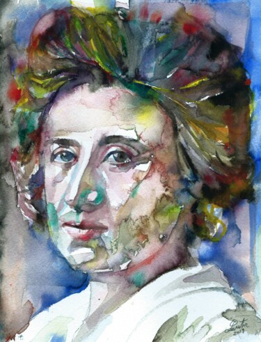 绘画 标题为“ROSA LUXEMBURG (2)” 由Lautir, 原创艺术品, 水彩
