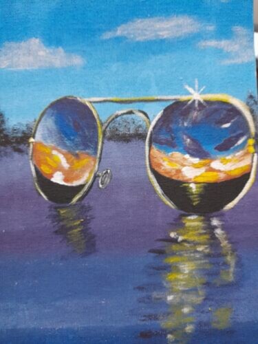 Seaside Vacation Original Art Painting titled "Seaside Vacation Or…" by Maryna Yasar, Original Artwork, Acrylic