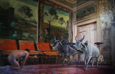 Peinture intitulée "Pesebre n°3" par Paula Solís Burgos, Œuvre d'art originale, Huile