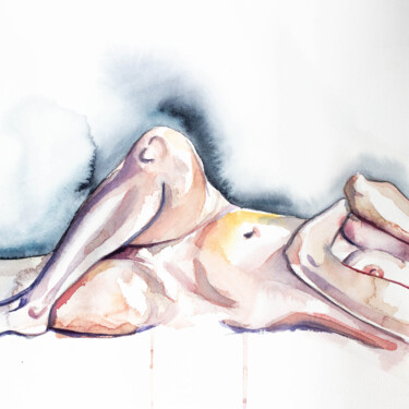 Nude No. 17 Ζωγραφική με τίτλο "Nude No. 17" από Elizabeth Becker, Αυθεντικά έργα τέχνης, Ακουαρέλα