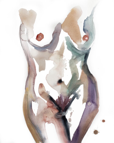 Nude No. 28 Ζωγραφική με τίτλο "Nude No. 28" από Elizabeth Becker, Αυθεντικά έργα τέχνης, Ακουαρέλα