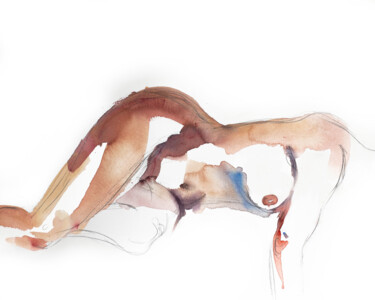 Nude No. 30 Ζωγραφική με τίτλο "Nude No. 30" από Elizabeth Becker, Αυθεντικά έργα τέχνης, Ακουαρέλα