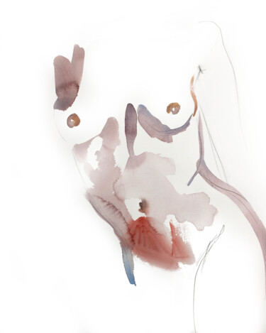 Nude No. 33 绘画 标题为“Nude No. 33” 由Elizabeth Becker, 原创艺术品, 水彩