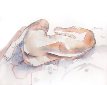 Nude No. 36 Malarstwo zatytułowany „Nude No. 36” autorstwa Elizabeth Becker, Oryginalna praca, Akwarela