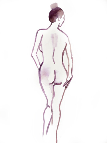 绘画 标题为“Nude No. 42” 由Elizabeth Becker, 原创艺术品, 水彩