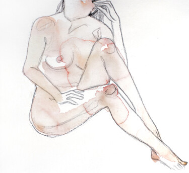 Nude No. 81 Ζωγραφική με τίτλο "Nude No. 81" από Elizabeth Becker, Αυθεντικά έργα τέχνης, Ακουαρέλα
