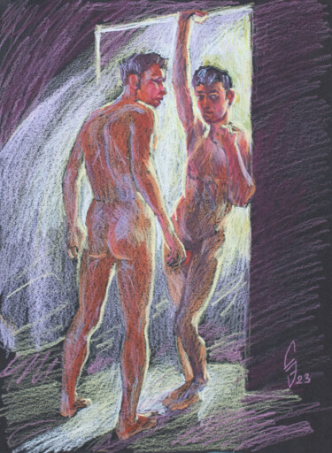 图画 标题为“On the doorstep” 由Sergey Sovkov, 原创艺术品, 孔戴