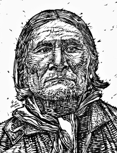 图画 标题为“GERONIMO (2)” 由Lautir, 原创艺术品, 墨